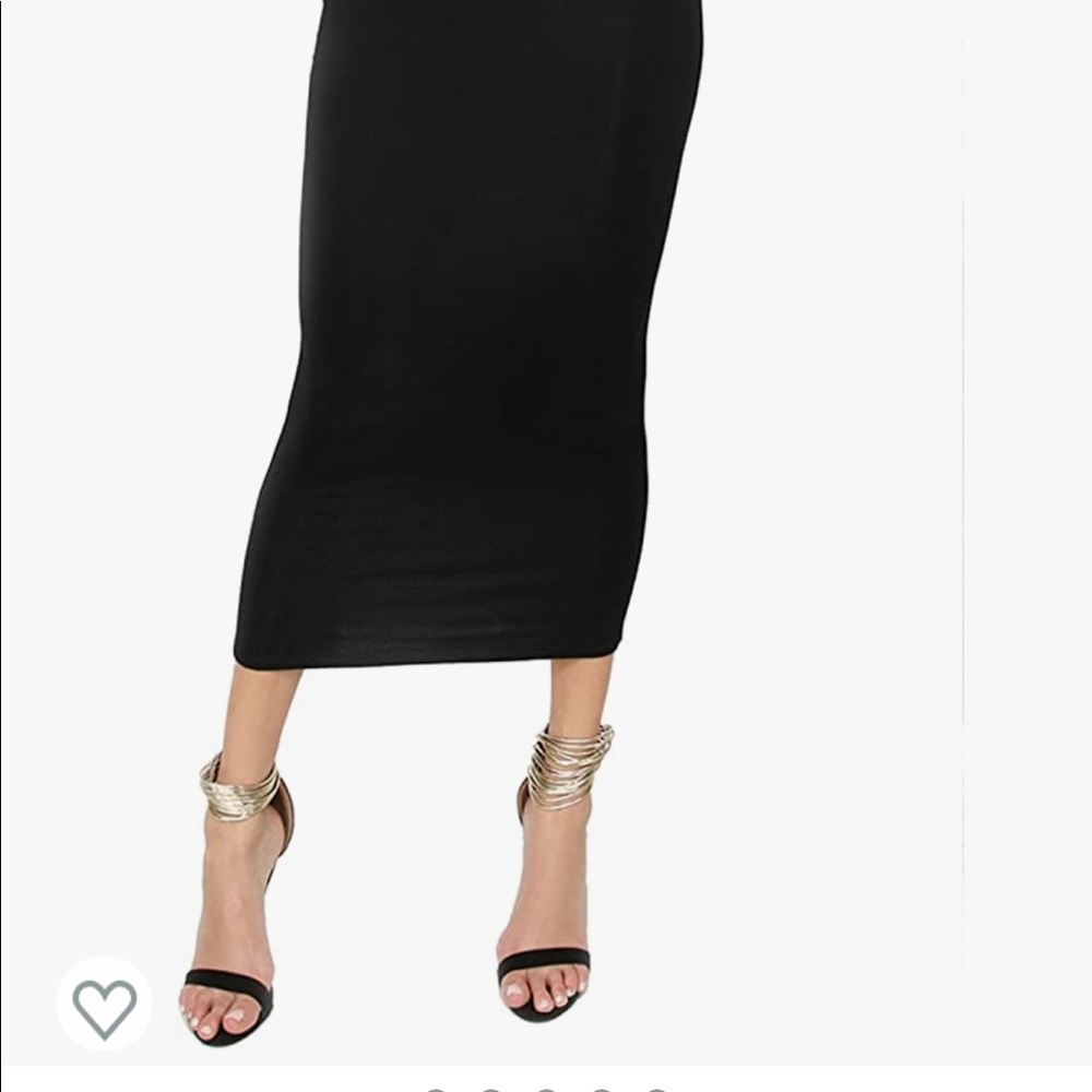 MakeMeChic Women's Solid Basic Below Knee Stretchy Pencil Skirt